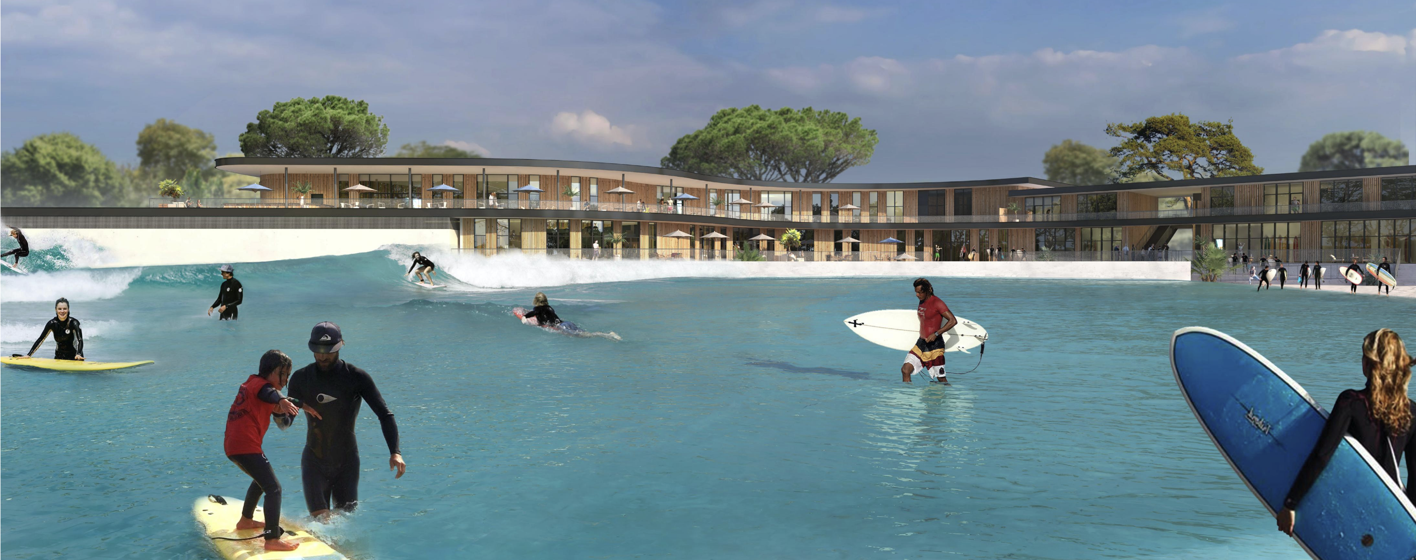 Modélisation 3D de la futur piscine à vagues artificielles du sud de Bordeaux